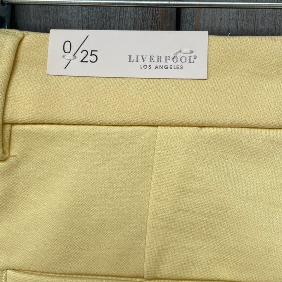NWT Liverpool Los Angeles Yellow Kelsey Stretch Twill Mid Rise Trousers 0/25 - Picture 5 of 16